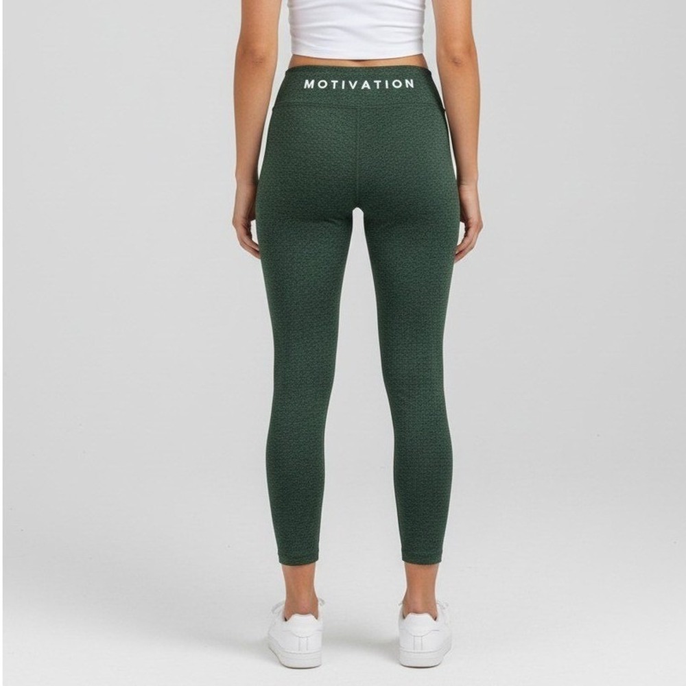 Good hYOUman Good Fitness Leggings Womens L Green High Waist Motivation NWT